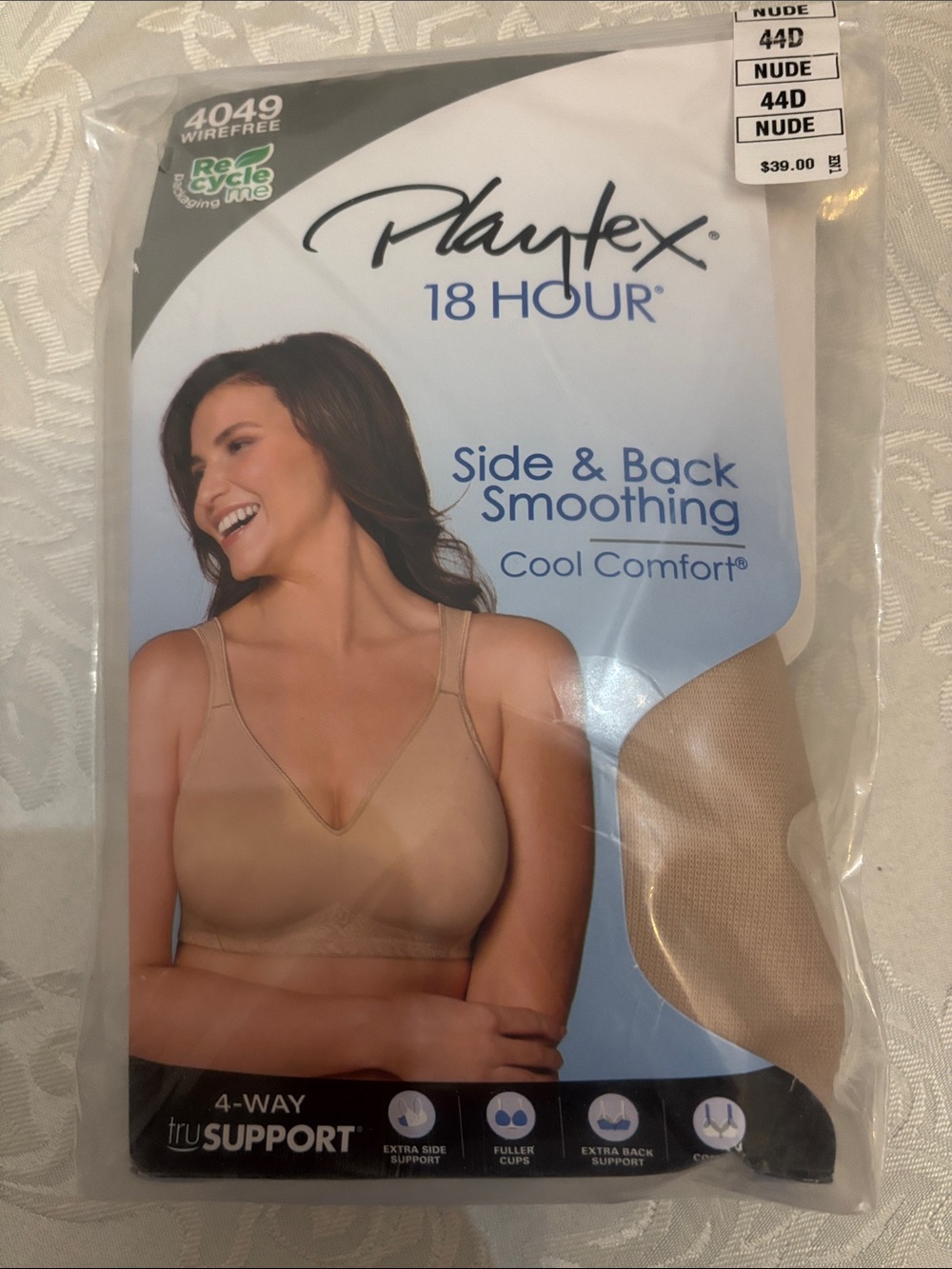 Playtex Nude Side & Back Smoothing Wirefree Bra